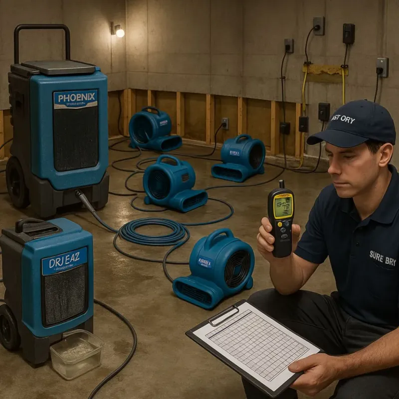 Structural Drying and Dehumidification process in Edenton, NC